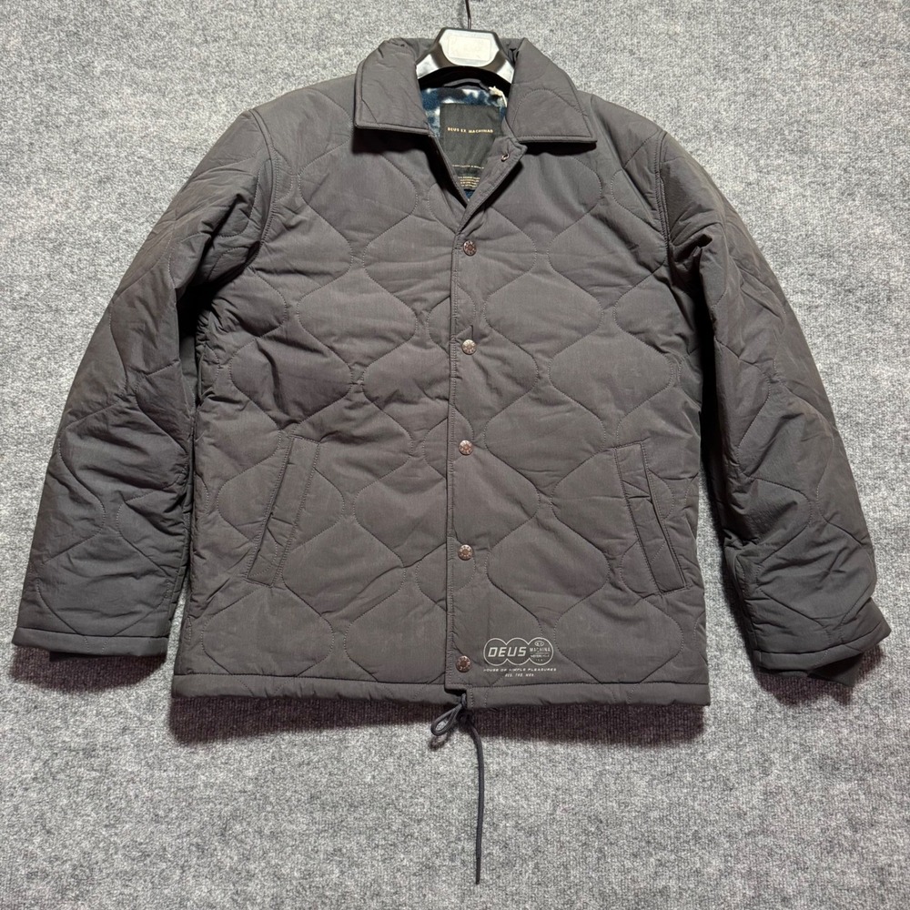 Deus Ex‎ Machina Freddy Coach Jacket Medium Anthracite Quilted  Thinsulate Mens